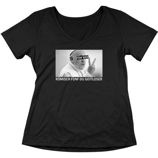 Römisch fünf du Gottloser - V-Ausschnitt Damenshirt