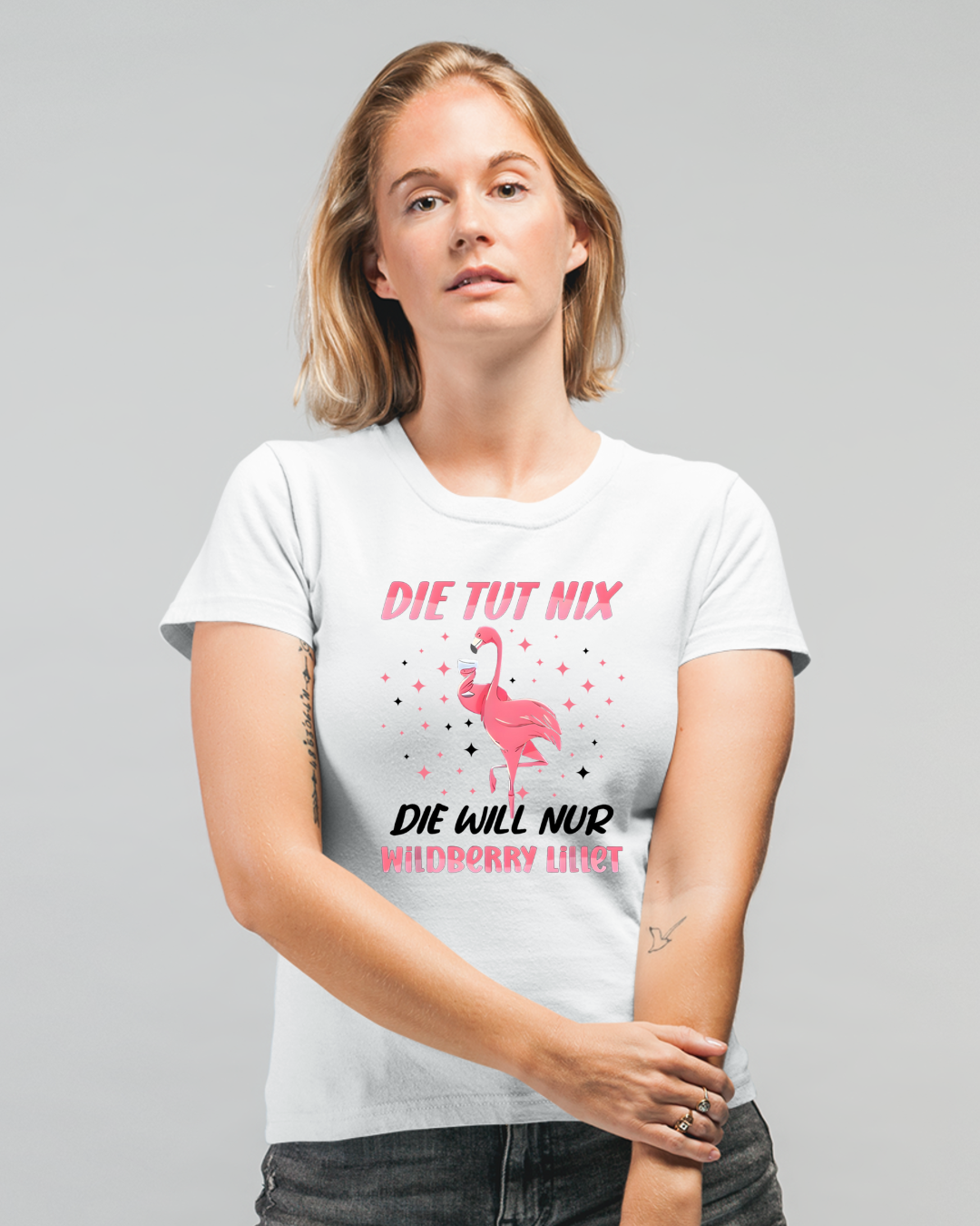Flamingo - die tut nix, die will nur Wildberry Lillet - Damenshirt