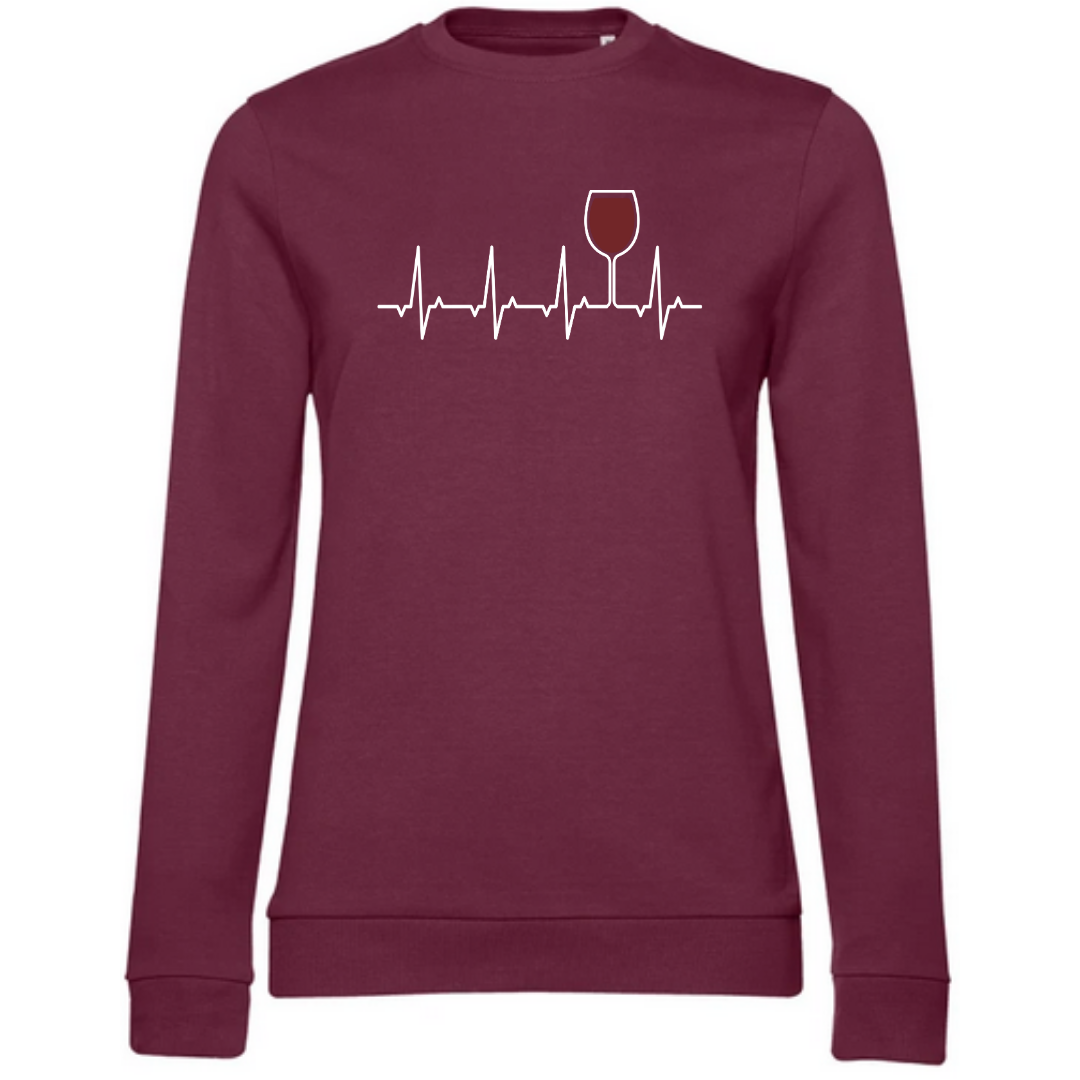 Rotwein Herzschlag - Damen Sweatshirt