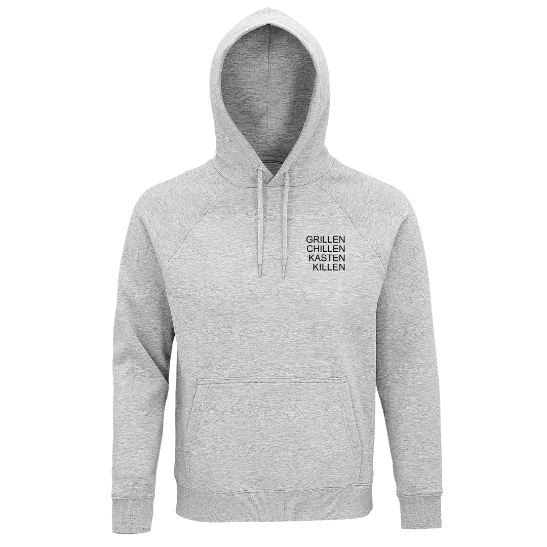 Grillen Chillen Kasten Killen - Unisex Bio Hoodie