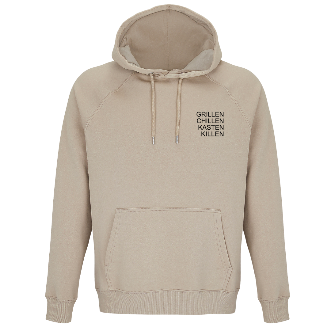 Grillen Chillen Kasten Killen - Unisex Bio Hoodie