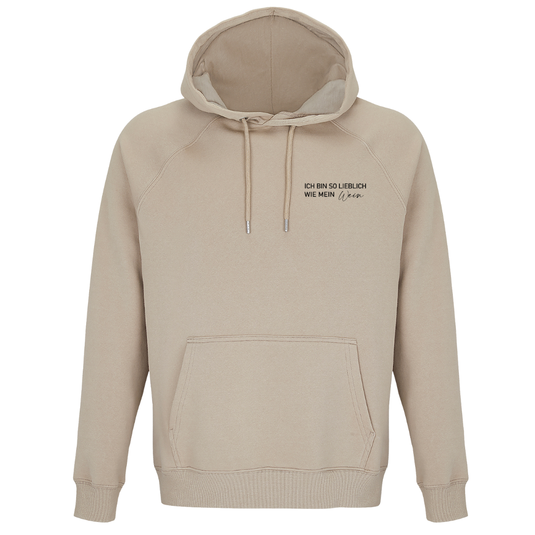 Ich bin so lieblich wie mein Wein - Unisex Bio Hoodie