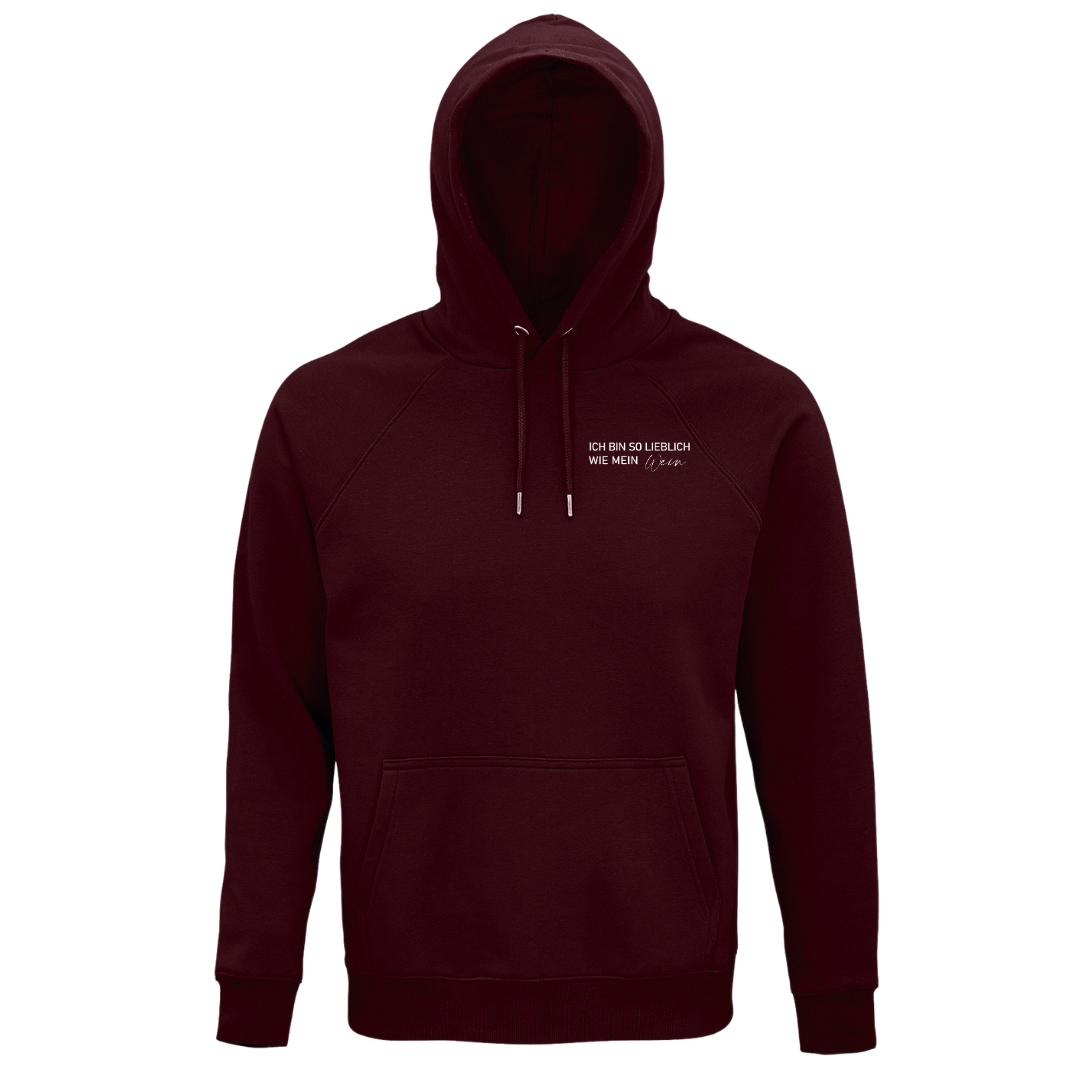 Ich bin so lieblich wie mein Wein - Unisex Bio Hoodie