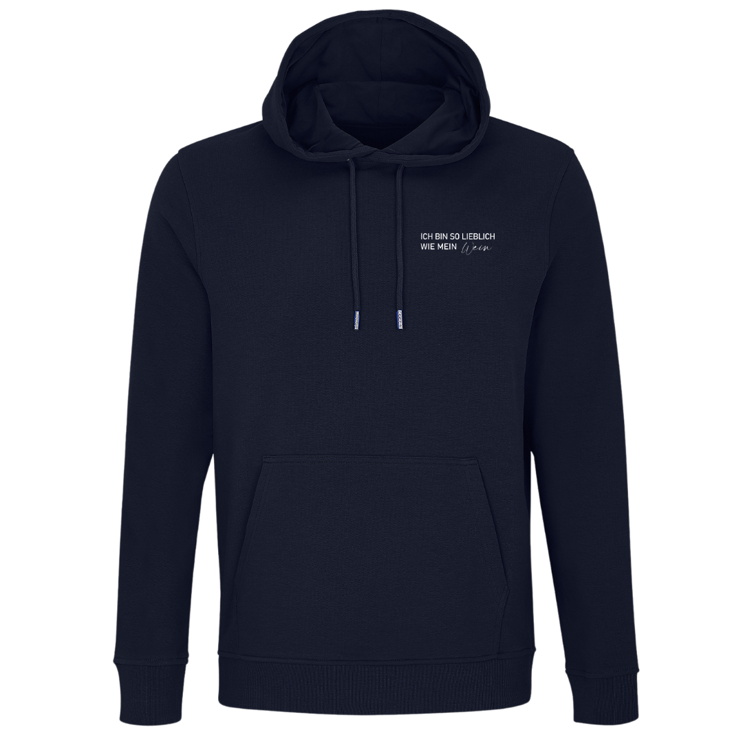 Ich bin so lieblich wie mein Wein - Unisex Bio Hoodie