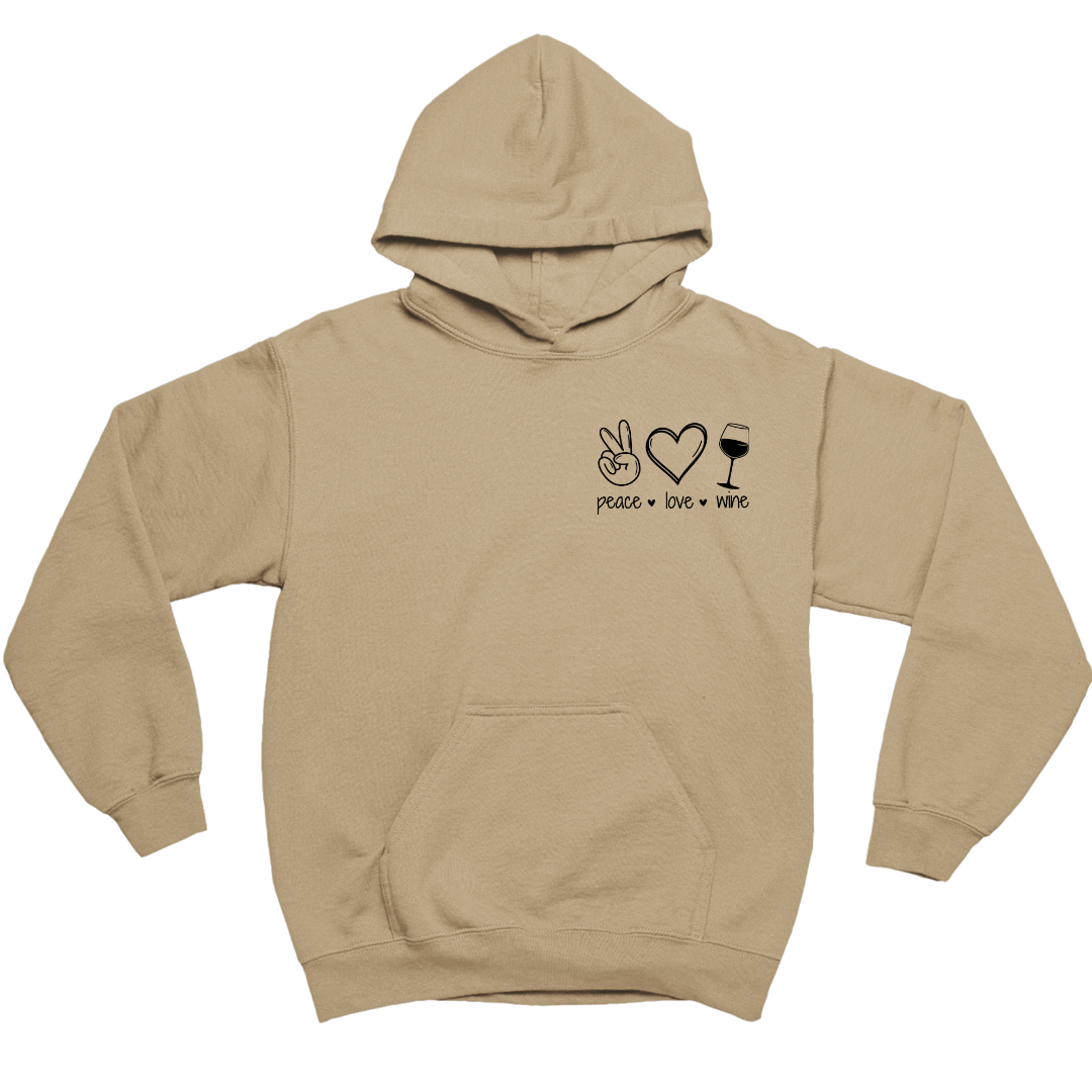 Peace Love Wine - Herren Hoodie