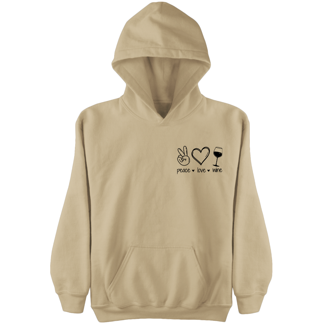 Peace Love Wine - Damen Hoodie