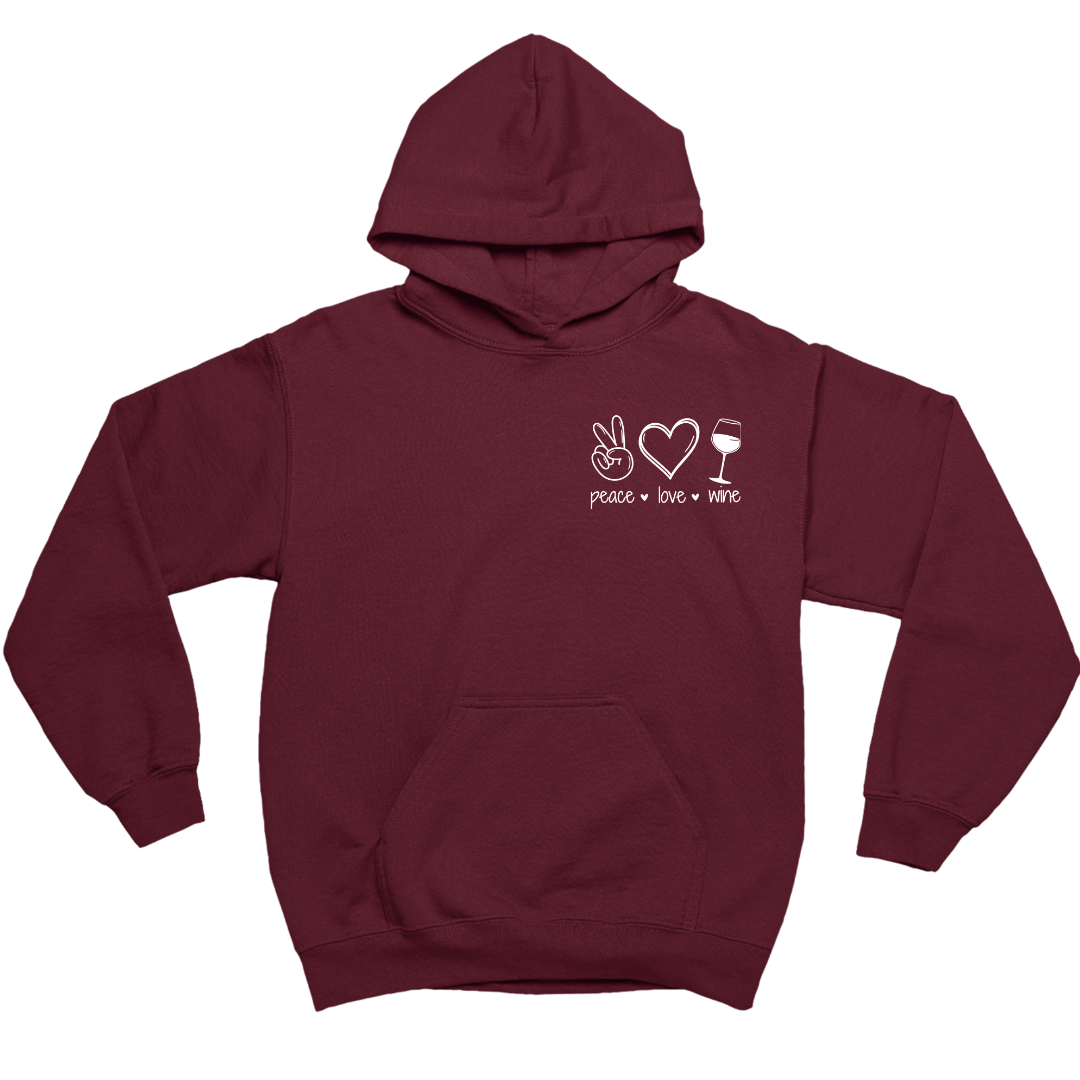 Peace Love Wine - Herren Hoodie