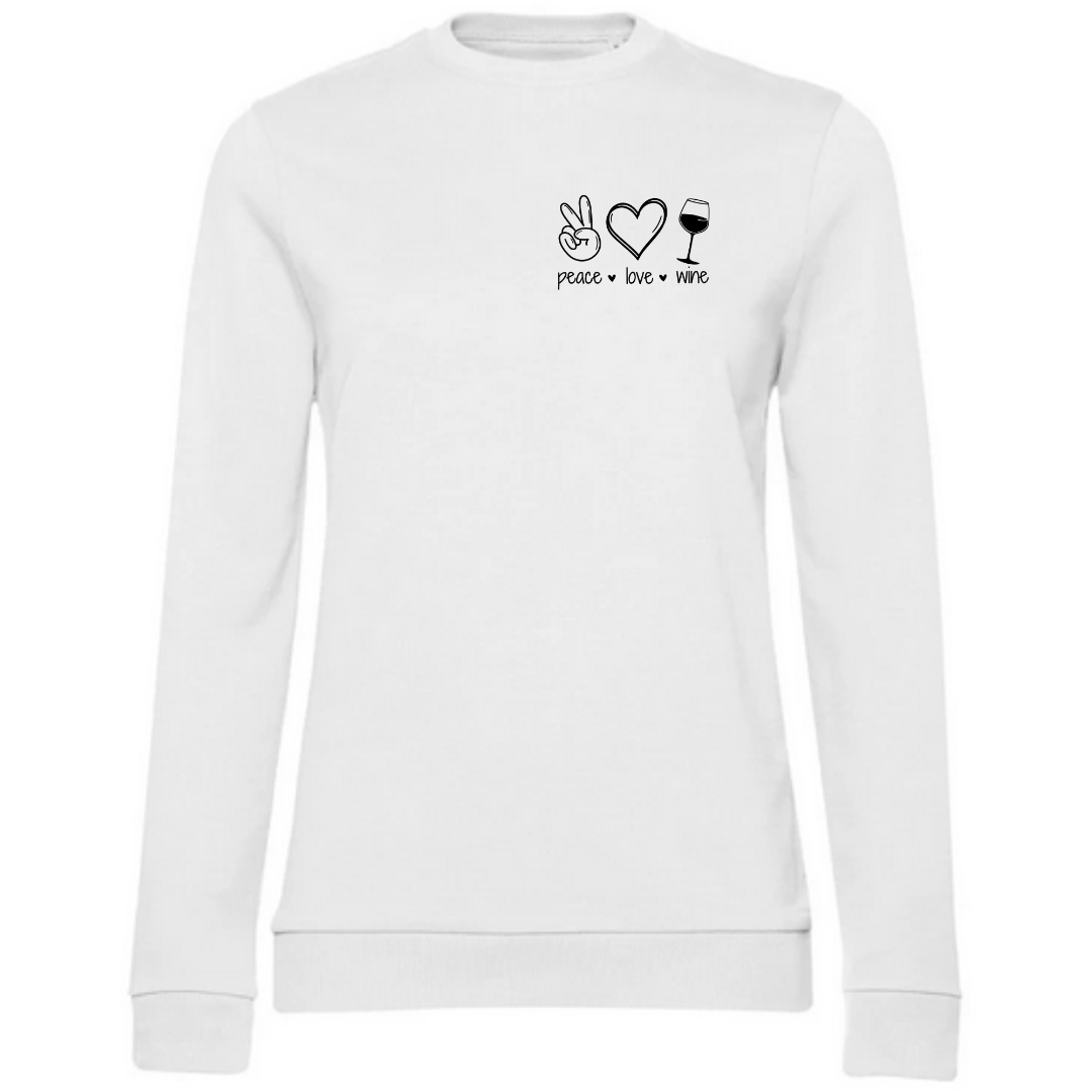 Peace Love Wine - Damen Sweatshirt