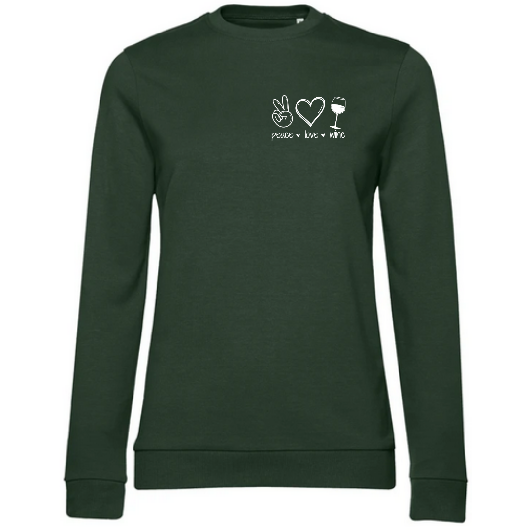 Peace Love Wine - Damen Sweatshirt