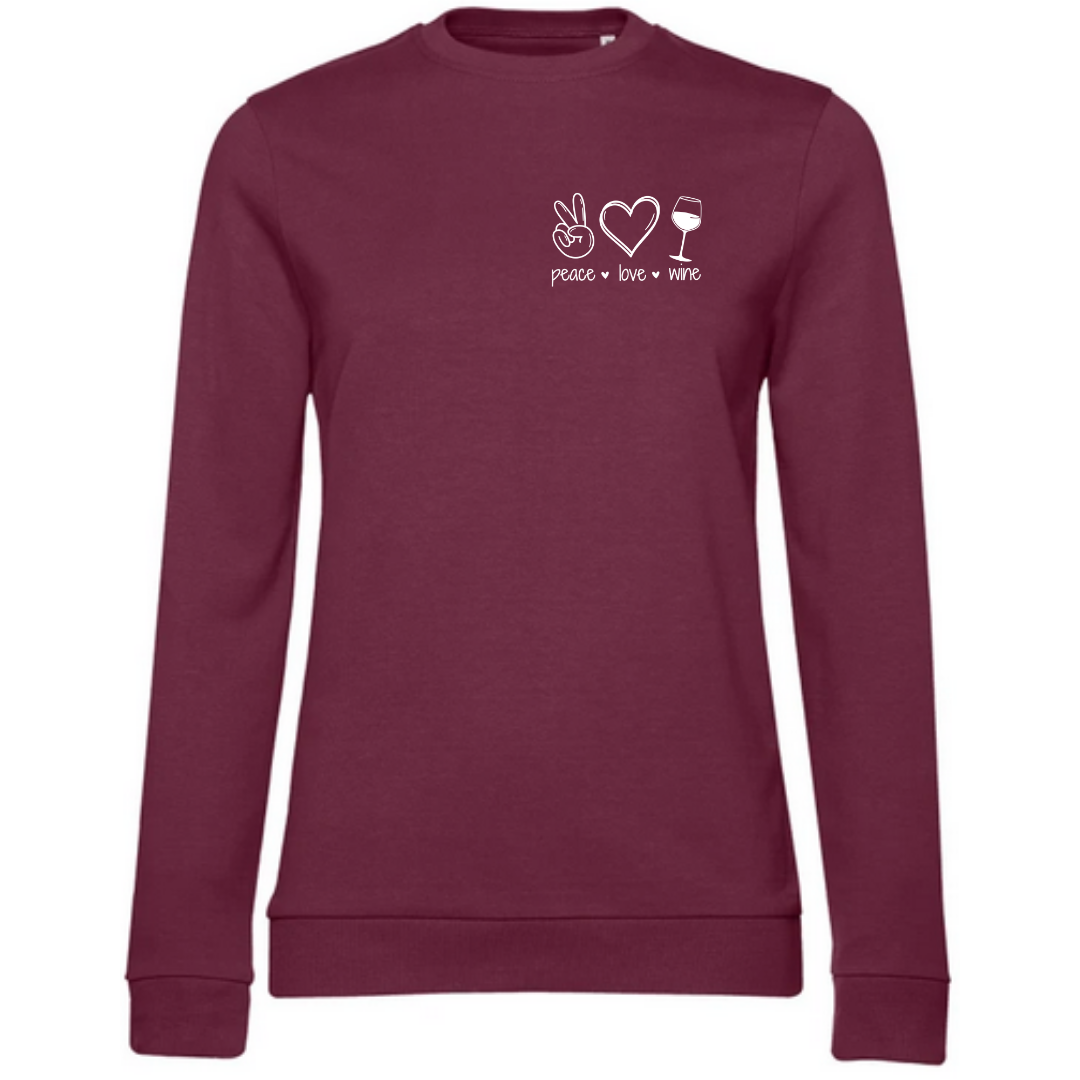 Peace Love Wine - Damen Sweatshirt