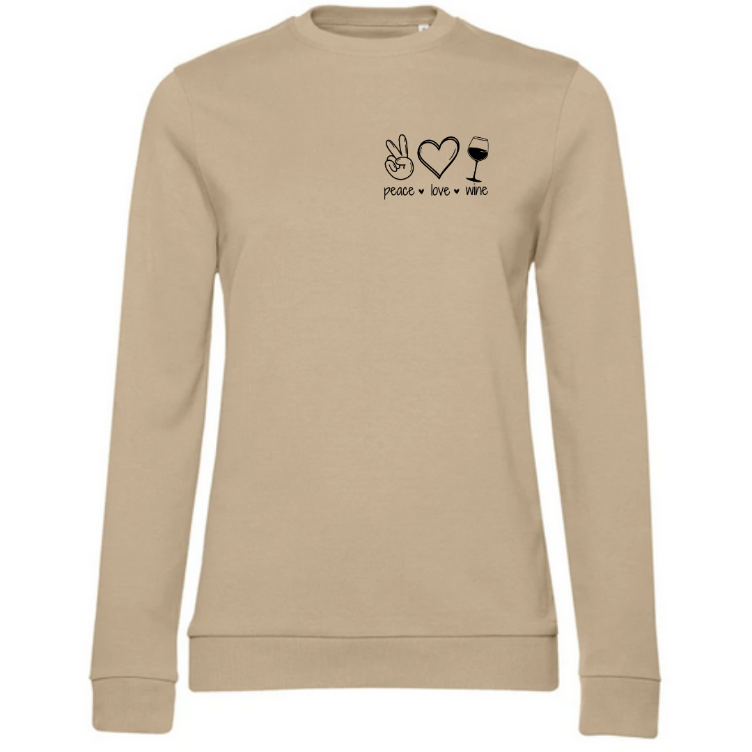 Peace Love Wine - Damen Sweatshirt