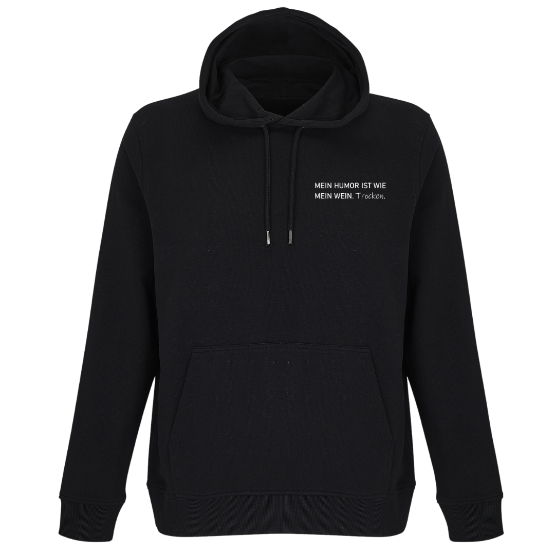 Mein Humor ist wie mein Wein Trocken  - Unisex Bio Hoodie
