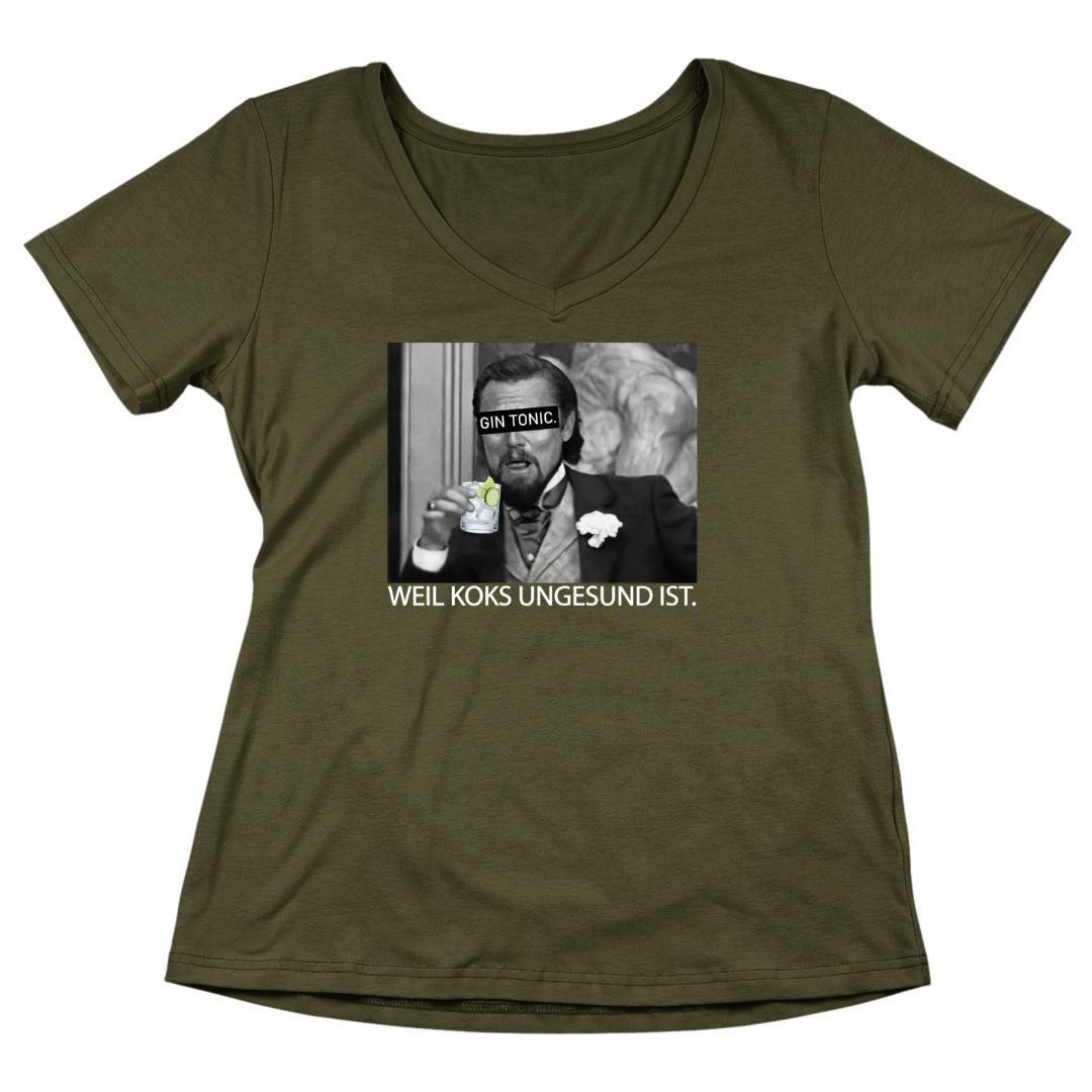 Gin Tonic DiCaprio - V-Ausschnitt Damenshirt
