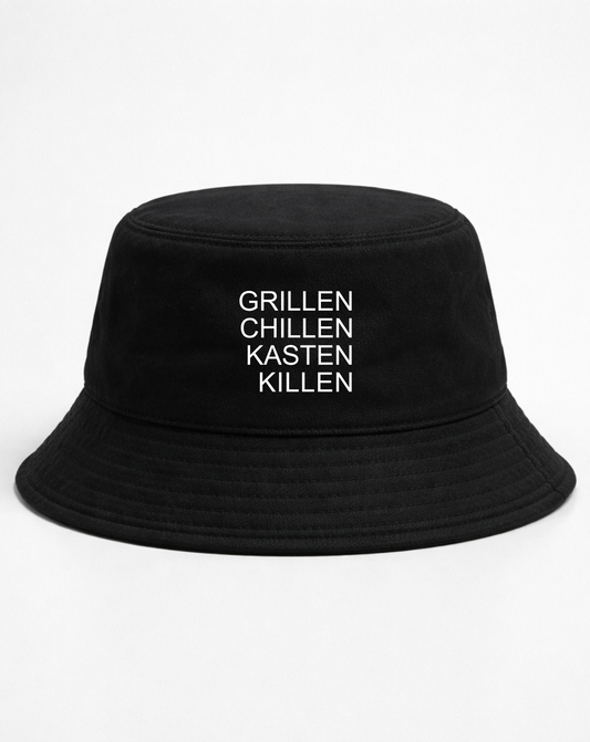 Grillen, Chillen, Kasten, Killen - Bucket Hat