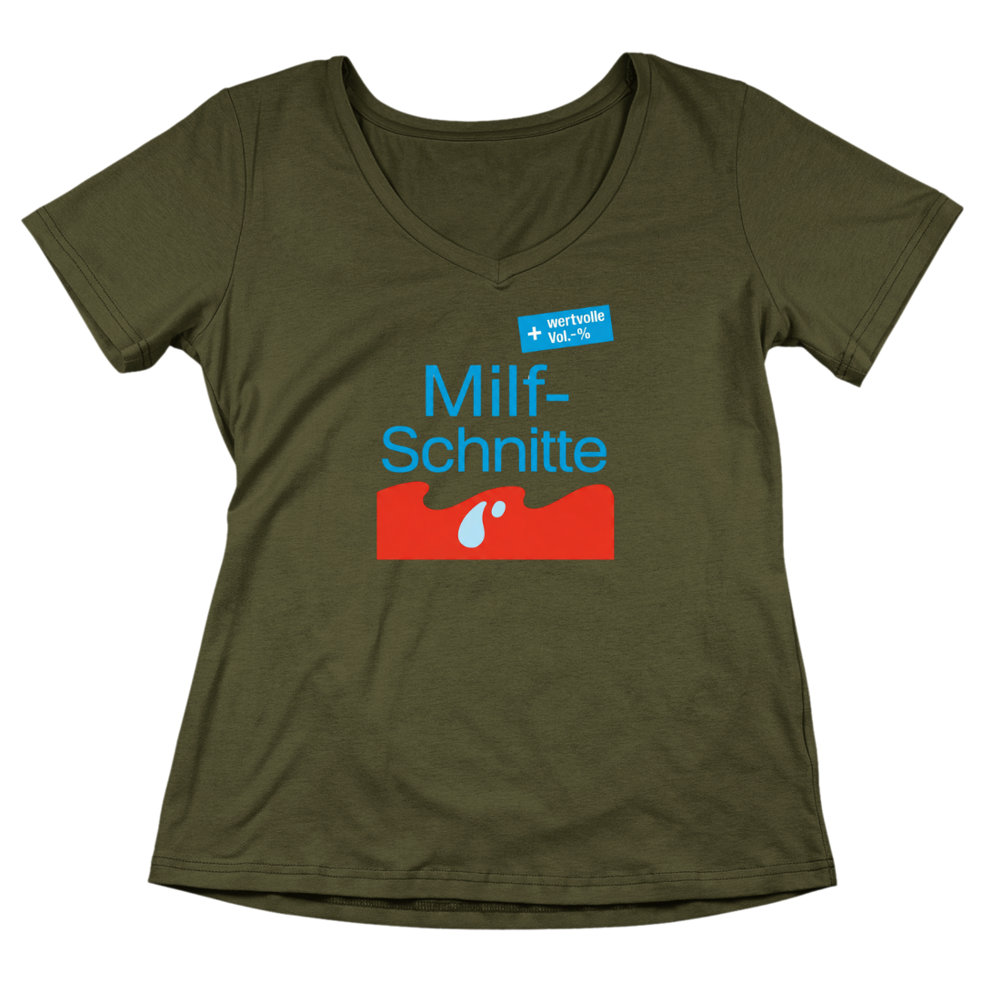 Milf Schnitte - V-Ausschnitt Damenshirt