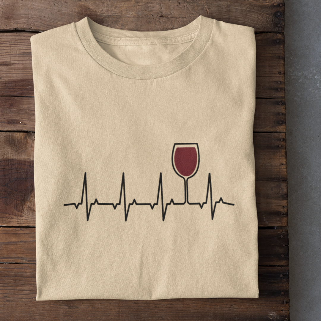 Rotwein Herzschlag - Herrenshirt