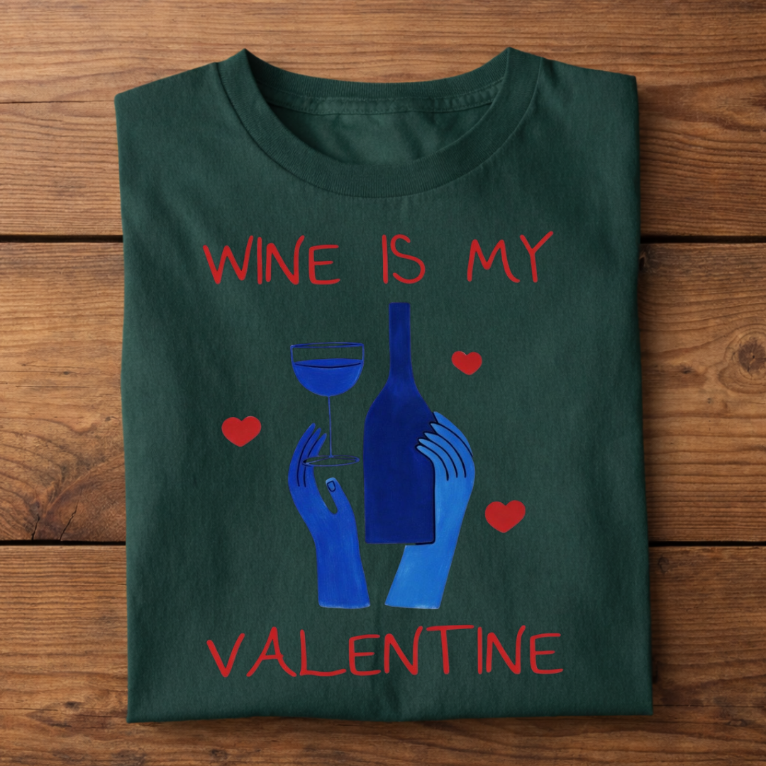 Wine is my Valentine - Herren Bio-Baumwolle T-Shirt