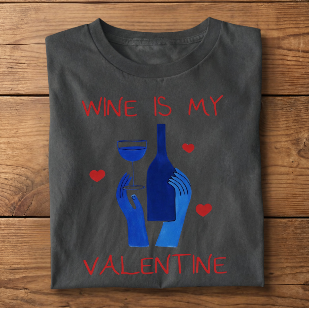 Wine is my Valentine - Herren Bio-Baumwolle T-Shirt