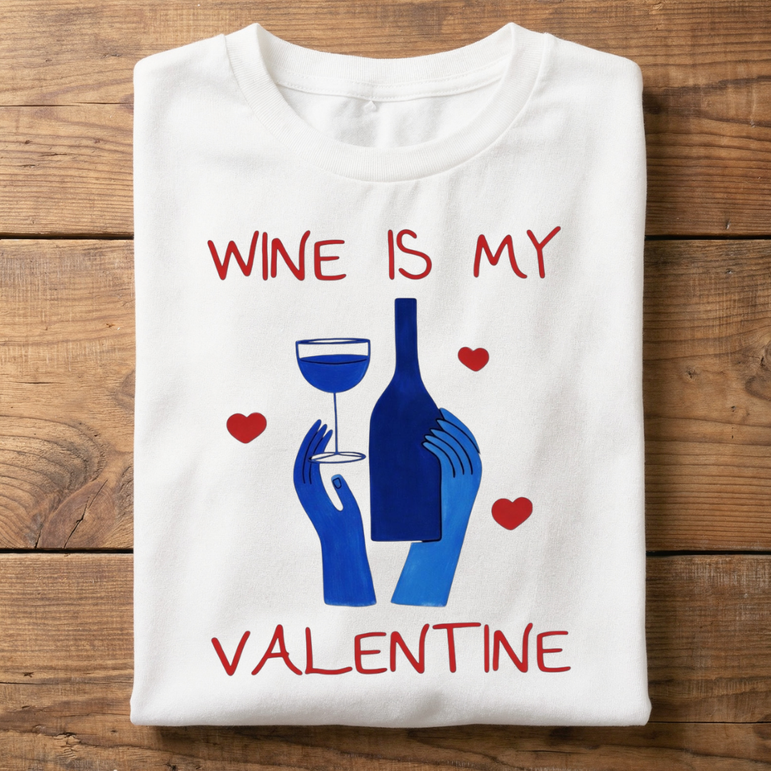 Wine is my Valentine - Herren Bio-Baumwolle T-Shirt