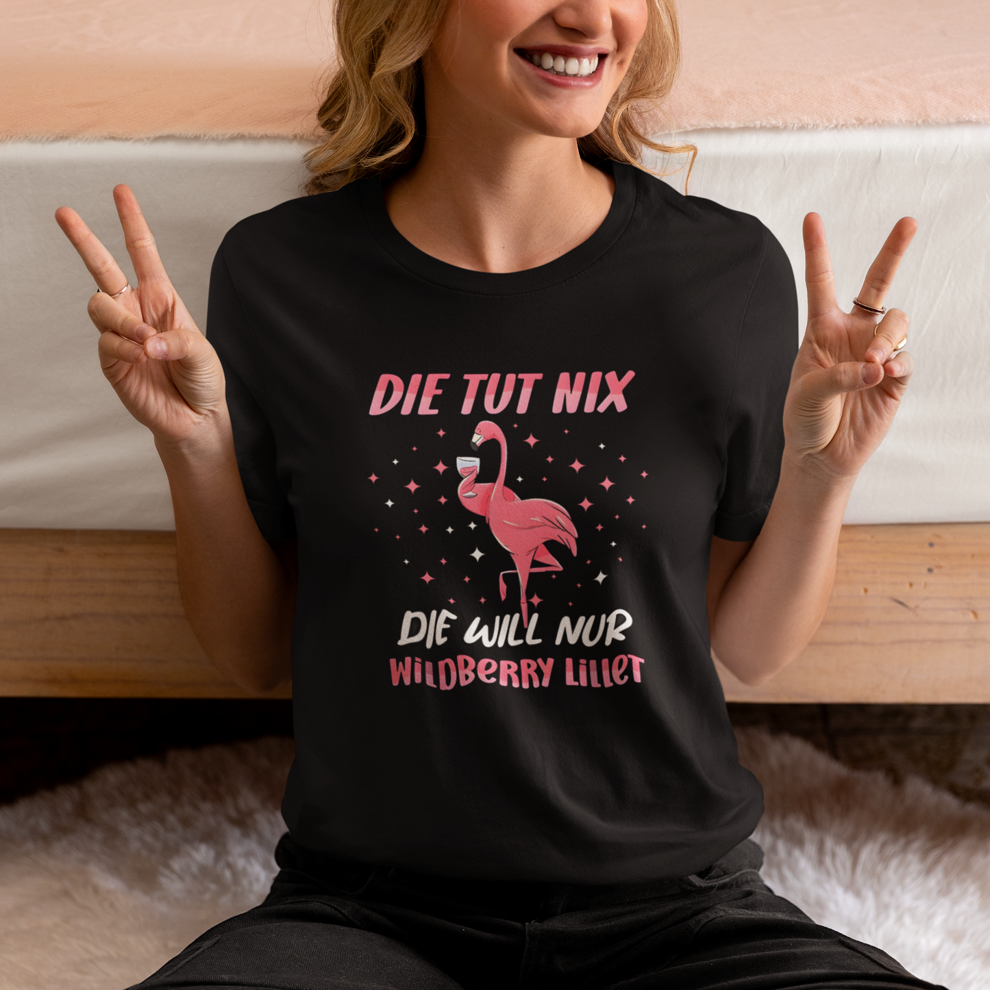 Flamingo - die tut nix, die will nur Wildberry Lillet - Damen Bio-Baumwoll T-Shirt