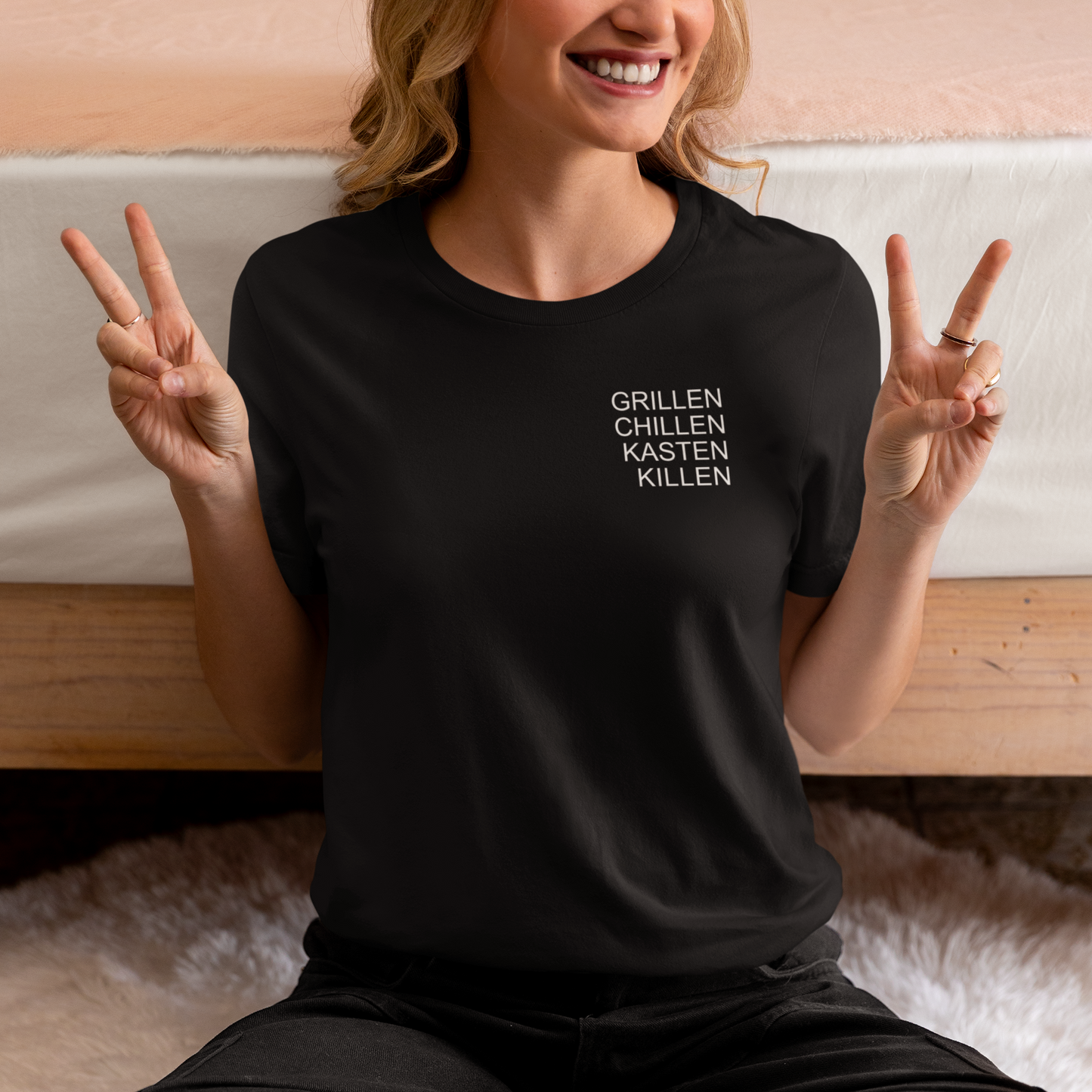 Grillen Chillen Kasten Killen - Damenshirt