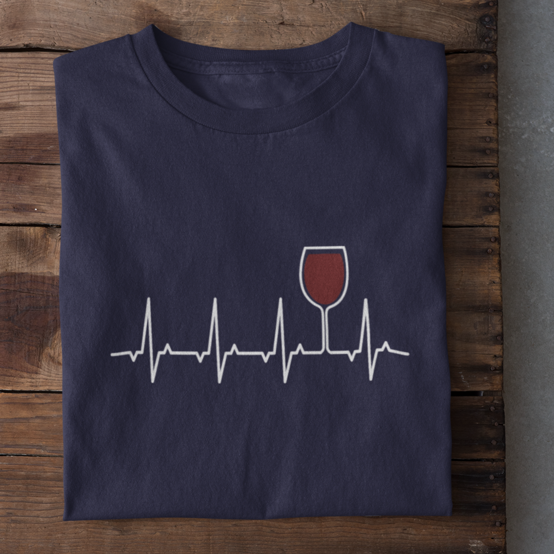 Rotwein Herzschlag - Herrenshirt