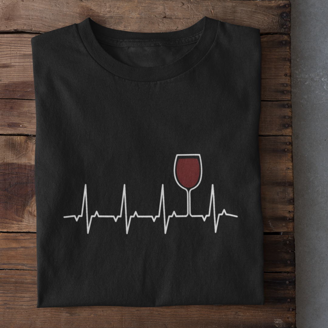 Rotwein Herzschlag - Herrenshirt