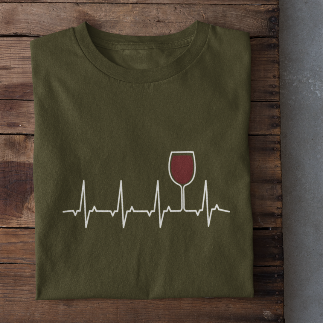 Rotwein Herzschlag - Herrenshirt