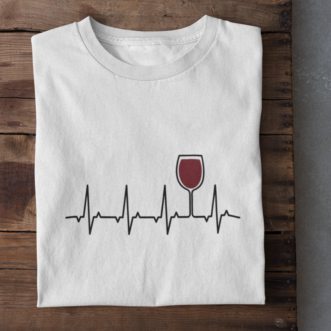 Rotwein Herzschlag - Herrenshirt